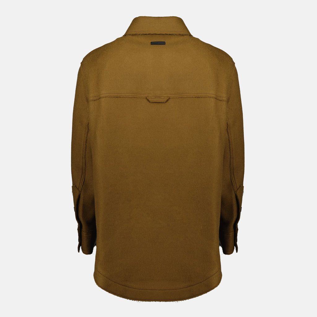 Brown Wool Shirt Jacket