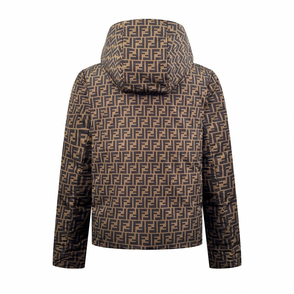 Reversible FF Monogram & Diagonal Stripe Puffer Jacket