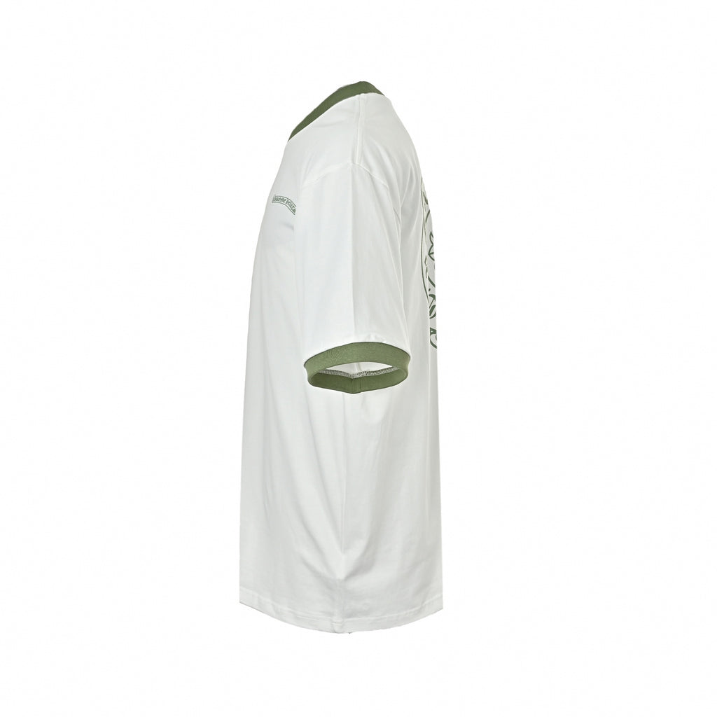 Horseshoe Logo Ringer T-Shirt | White/Olive