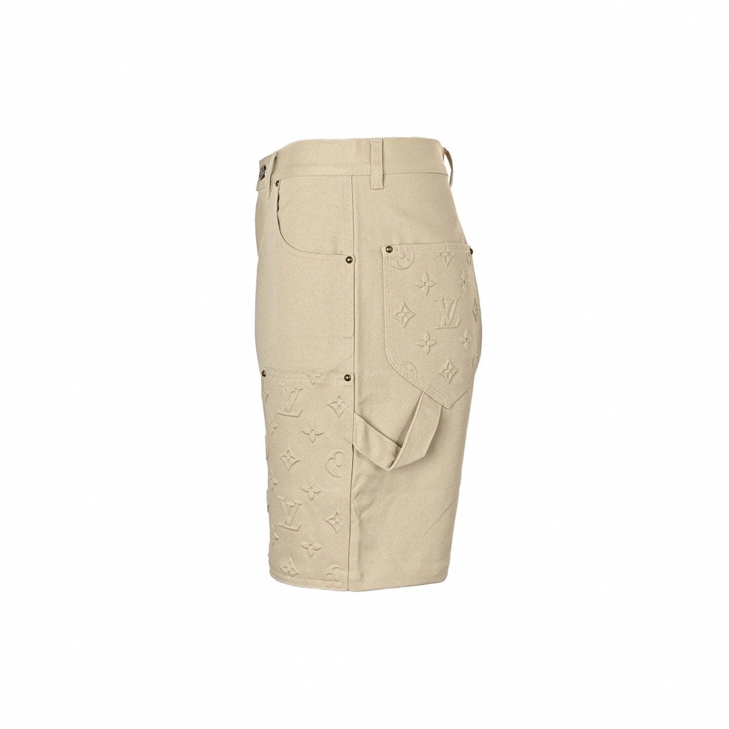 Embossed Monogram Carpenter Shorts | Beige