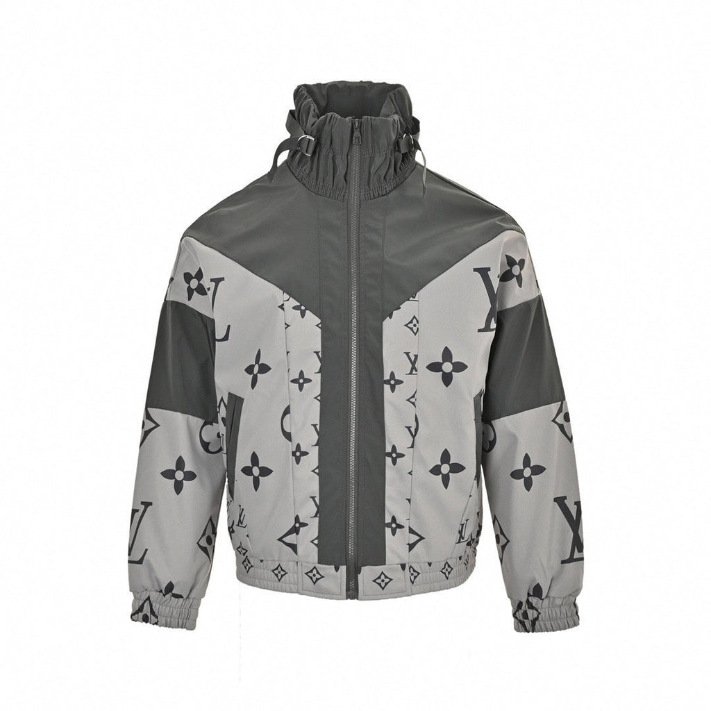 Oversized Monogram Color-Block Track Jacket