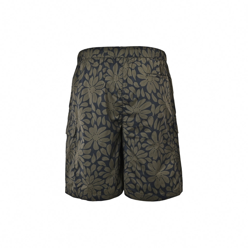 Floral Print Nylon Cargo Shorts