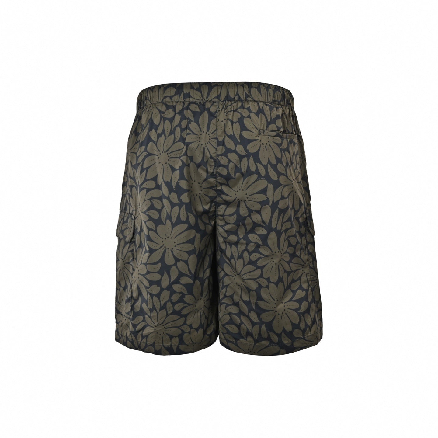 Floral Print Nylon Cargo Shorts