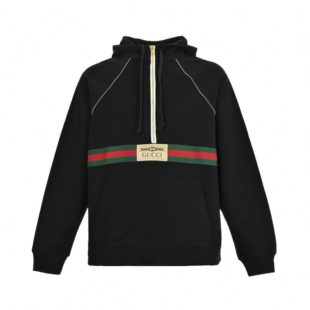Web Stripe Half-Zip Hoodie