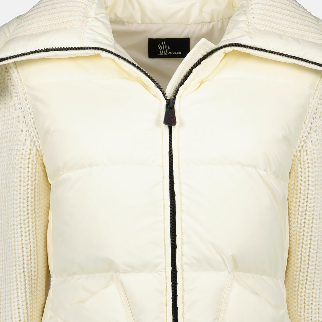 White Wool Zip Cardigan
