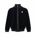 Velour Script Logo Zip-Up Jacket