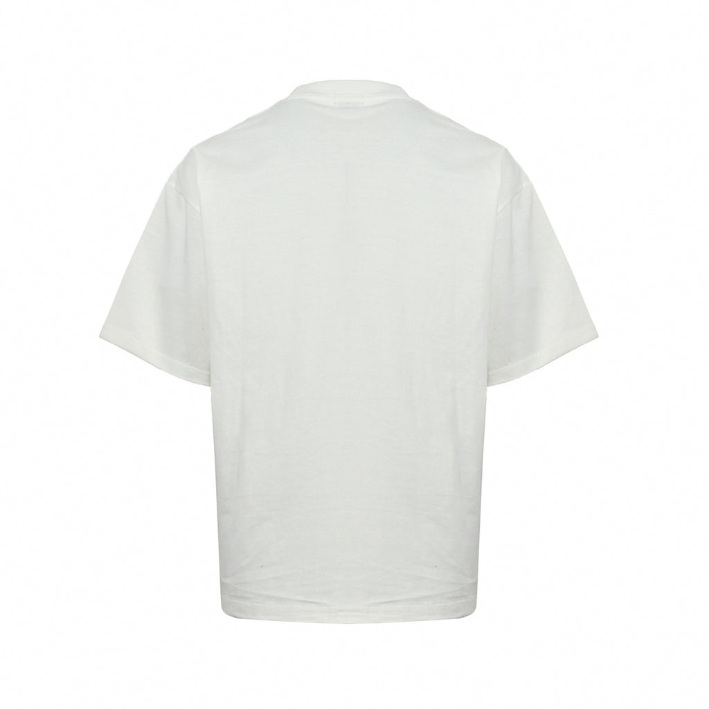 Asymmetrical Distressed Logo T-Shirt | White