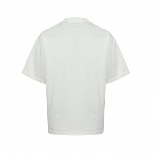 Asymmetrical Distressed Logo T-Shirt | White