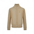 Script Textured Knit Cardigan | Beige