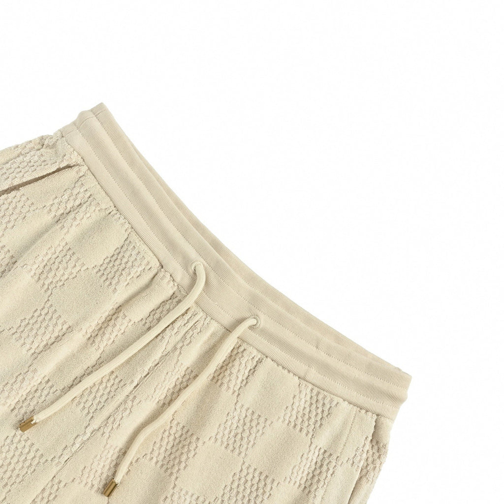 Damier Cotton Toweling Set | Beige