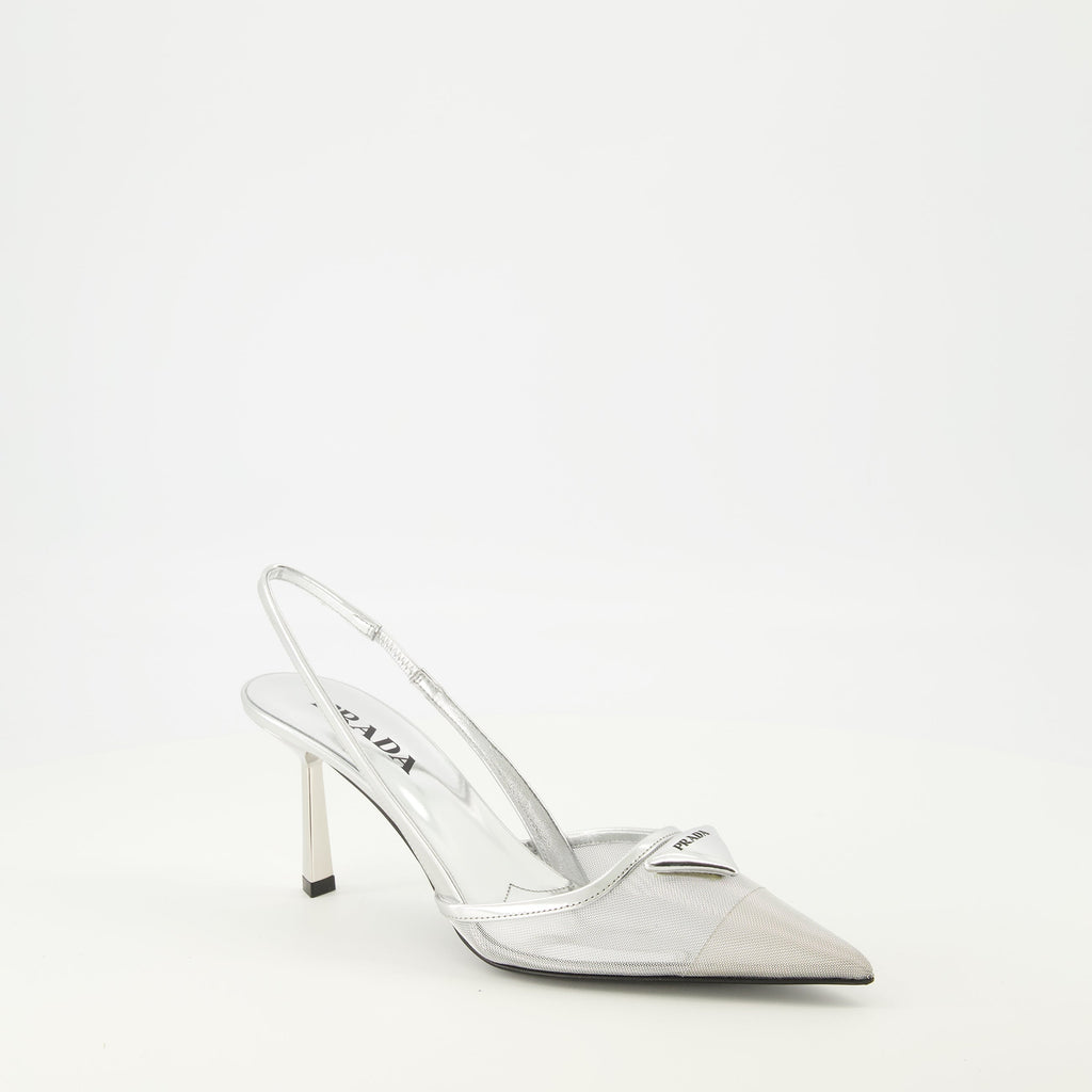 Silver Mesh Heels
