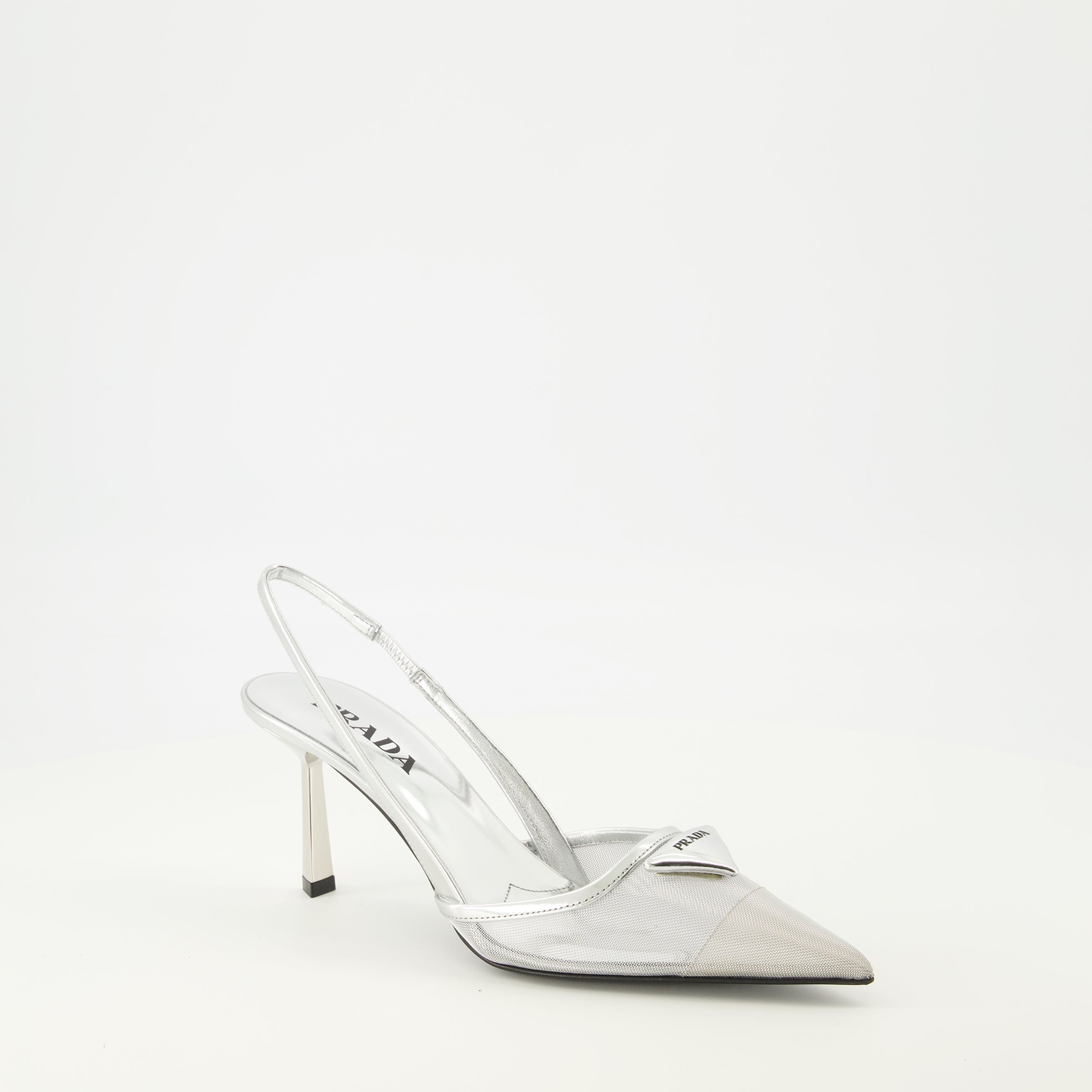 Silver Mesh Heels