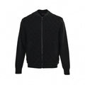3D Monogram Relief Knit Bomber | Black