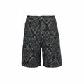 Pixelated Damier Denim Shorts | Indigo Blue