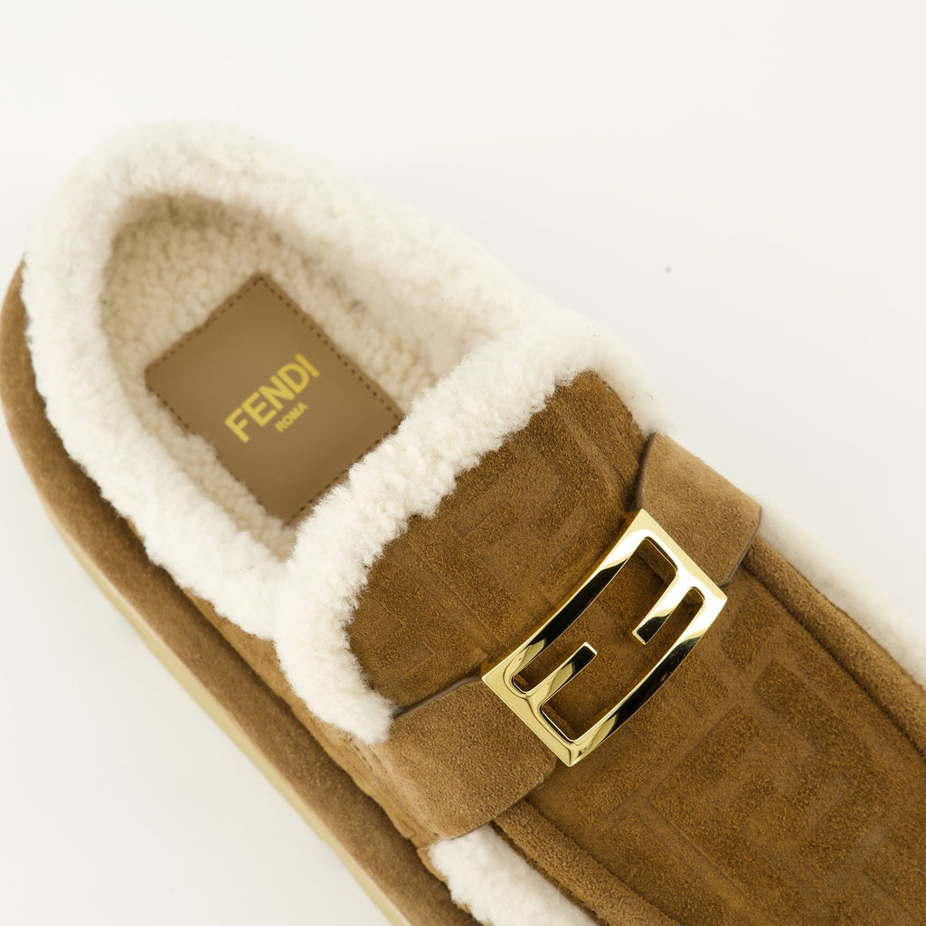 FF Brown Suede Clogs