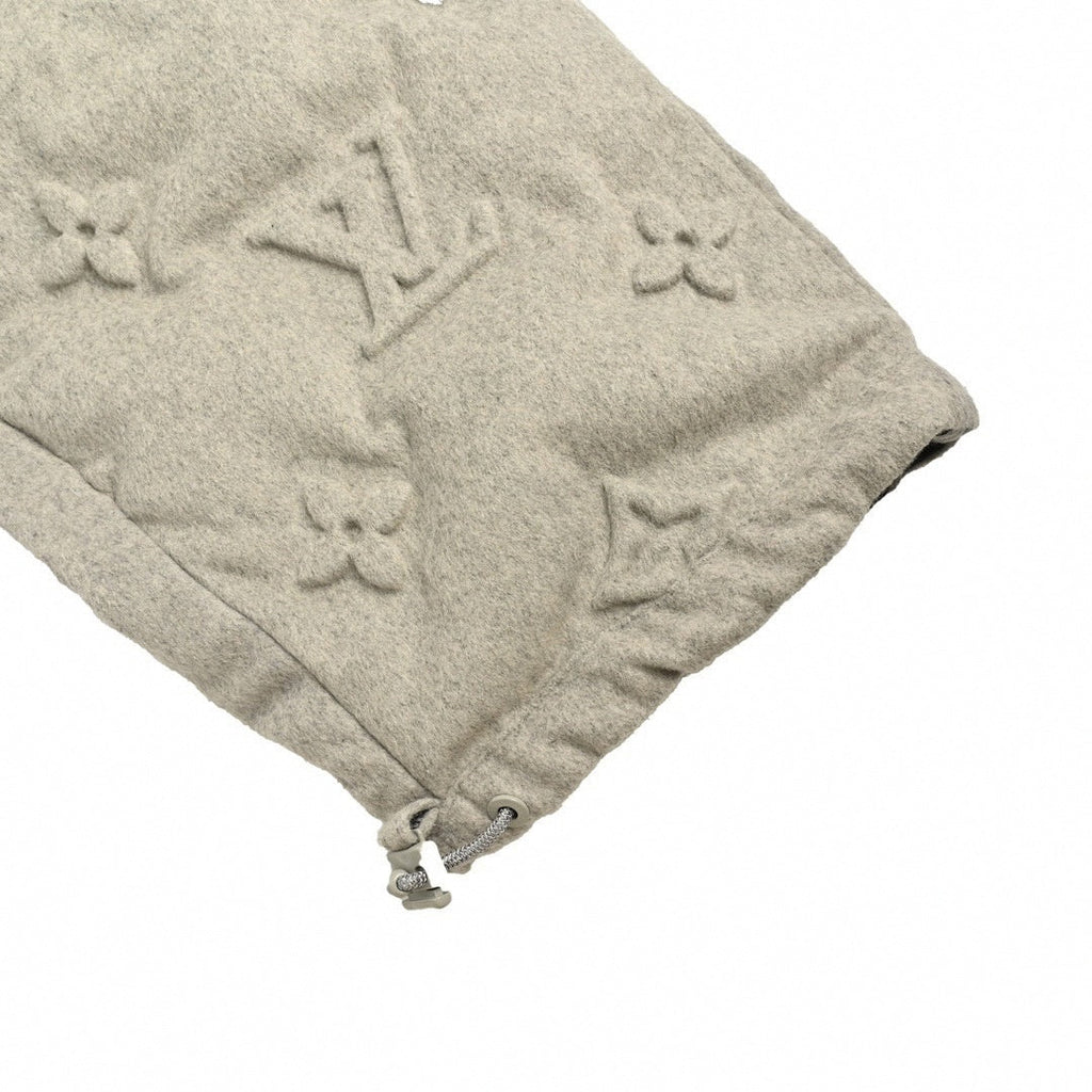 Monogram Embossed Wool Puffer Jacket | Grey