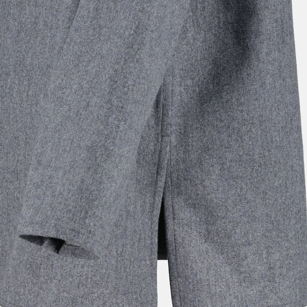 Gray Wool Polo Shirt