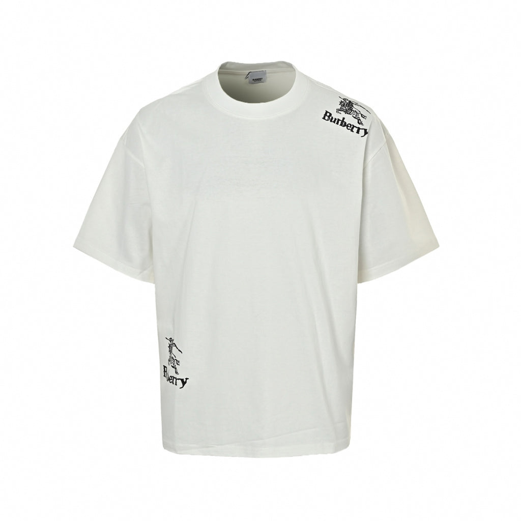 Asymmetrical Distressed Logo T-Shirt | White