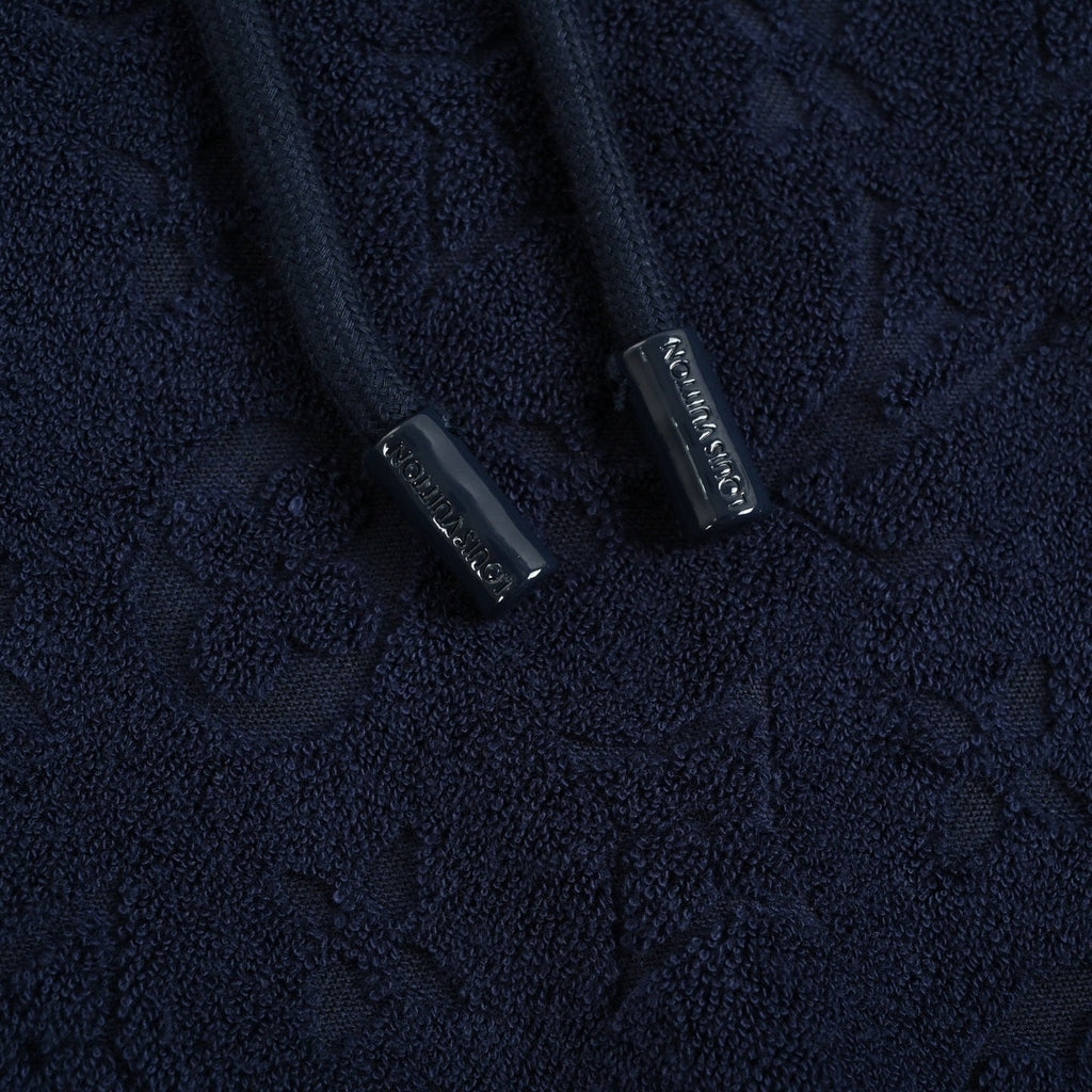 Monogram Toweling Zip-Up Hoodie | Navy