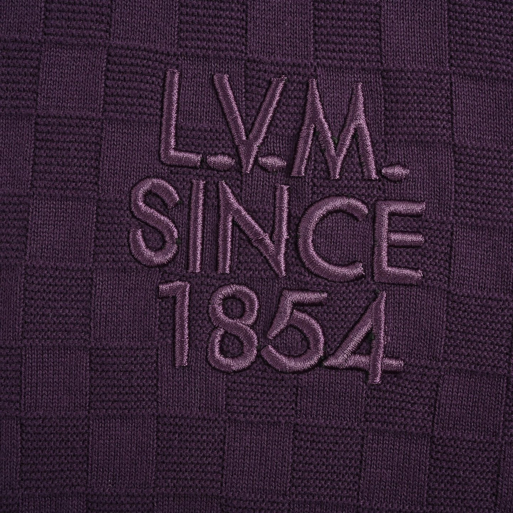 Damier Tonal Knit T-Shirt | Deep Plum