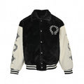 Faux Fur Horseshoe Logo Varsity Jacket