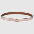 GG Marmont Reversible Belt | Pink GG Embossed Leather