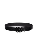 GG Marmont Wide Belt | Black Textured Leather