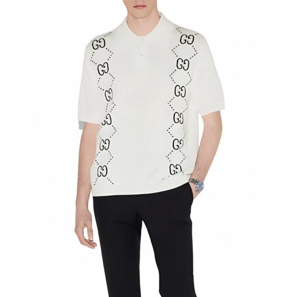 GG Diamond Chain Knit Polo