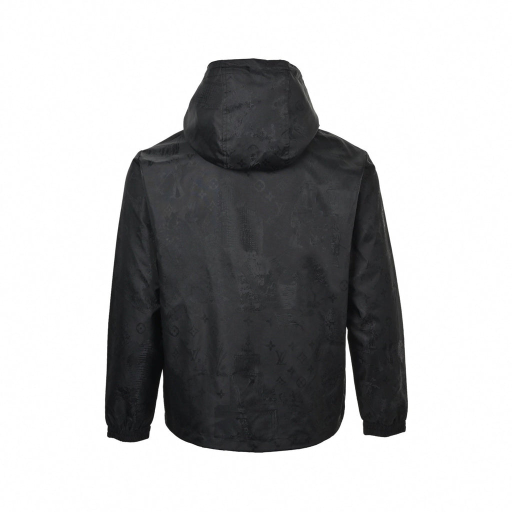 Tonal Monogram Hooded Jacket | Black