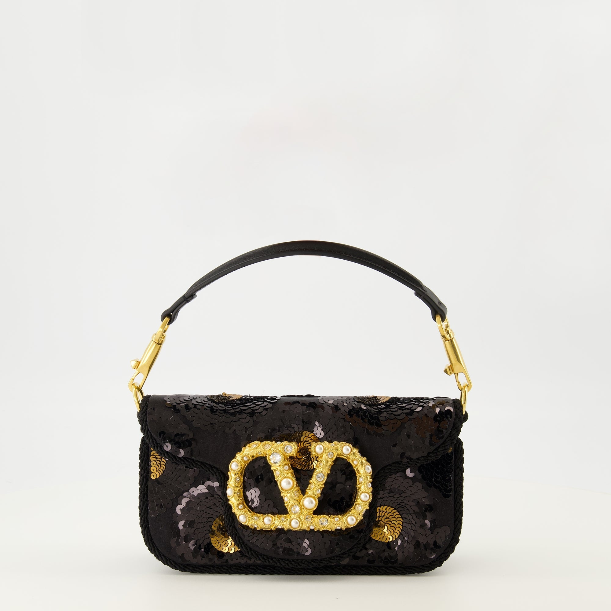 Small Locò Black Sequin Bag