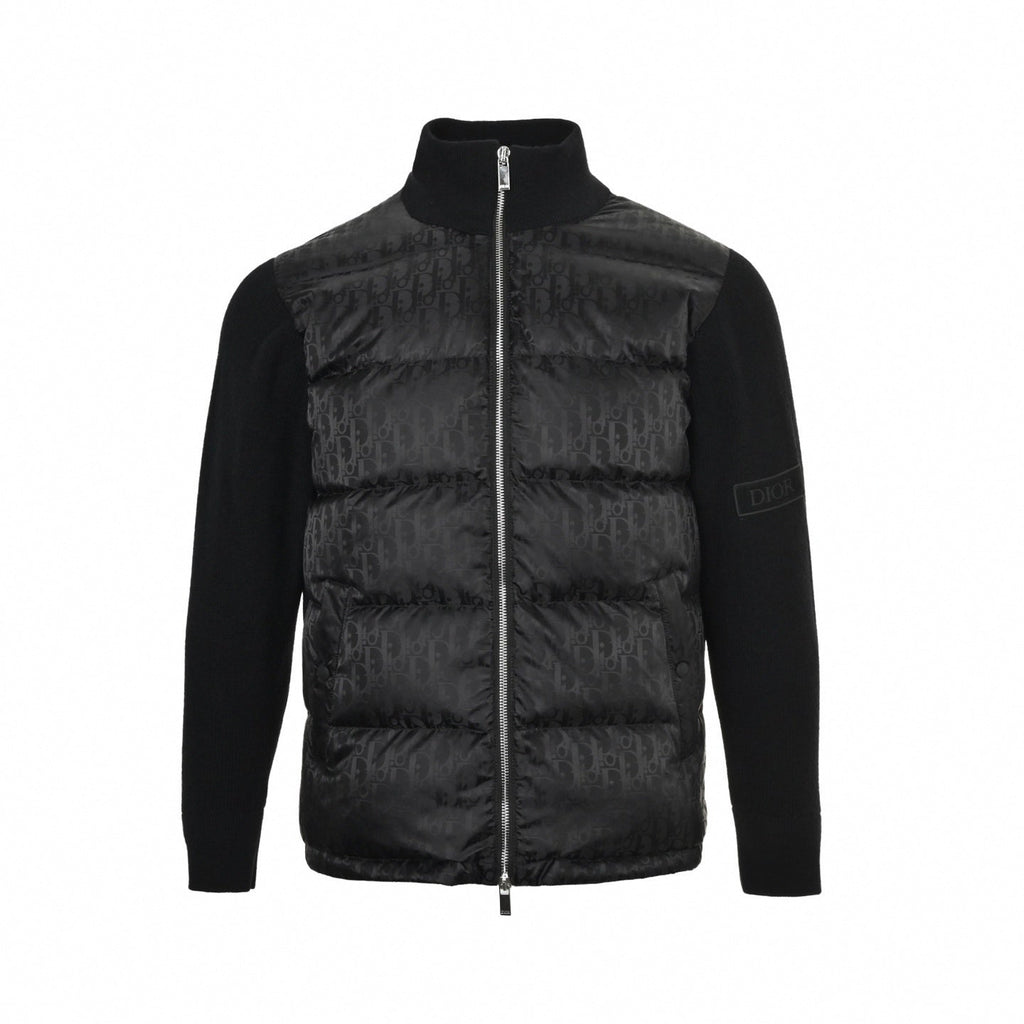 Oblique Monogram Down Cardigan | All-Black