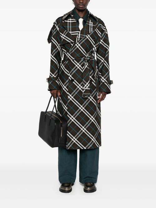 Checked Trench Coat