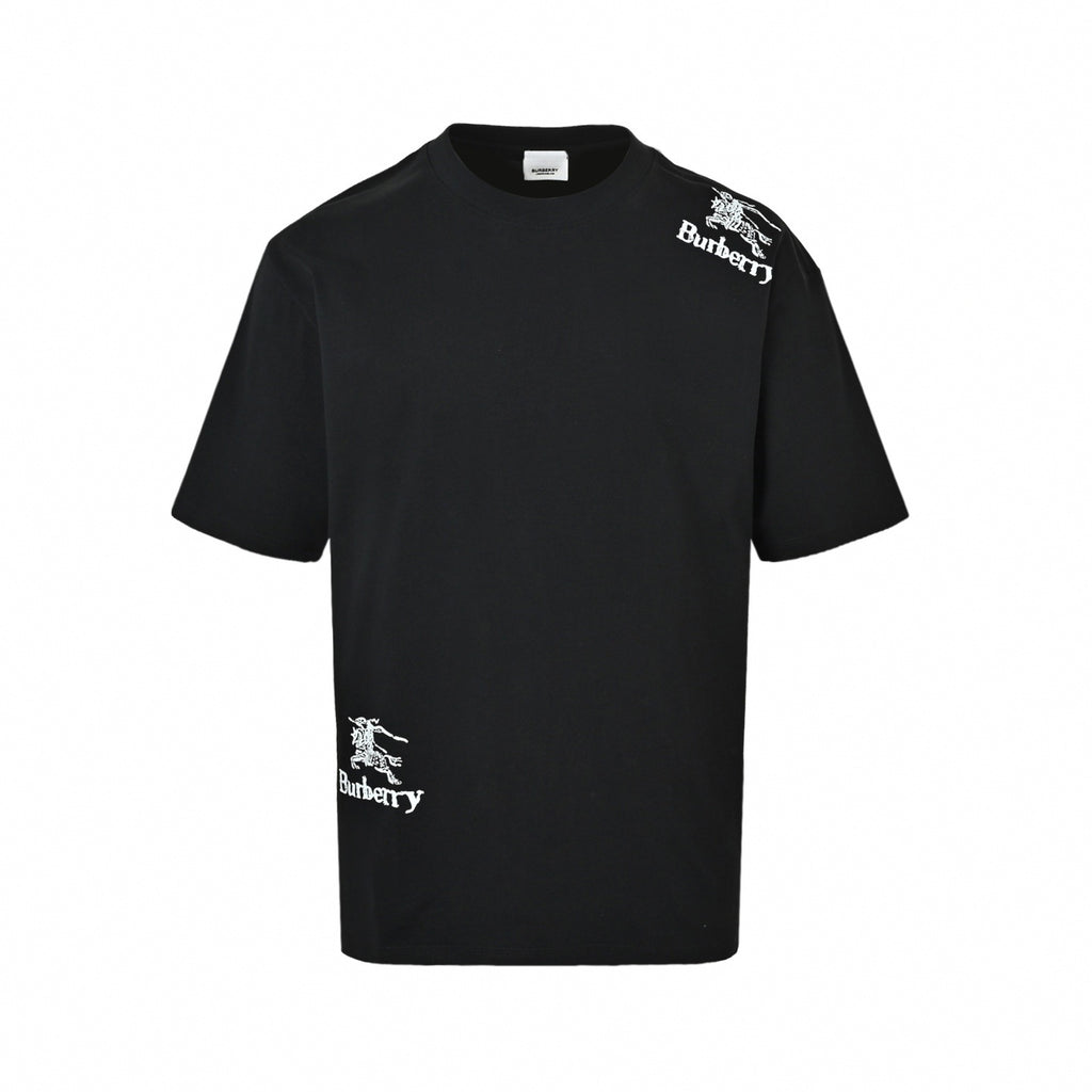 Asymmetrical Distressed Logo T-Shirt | Black