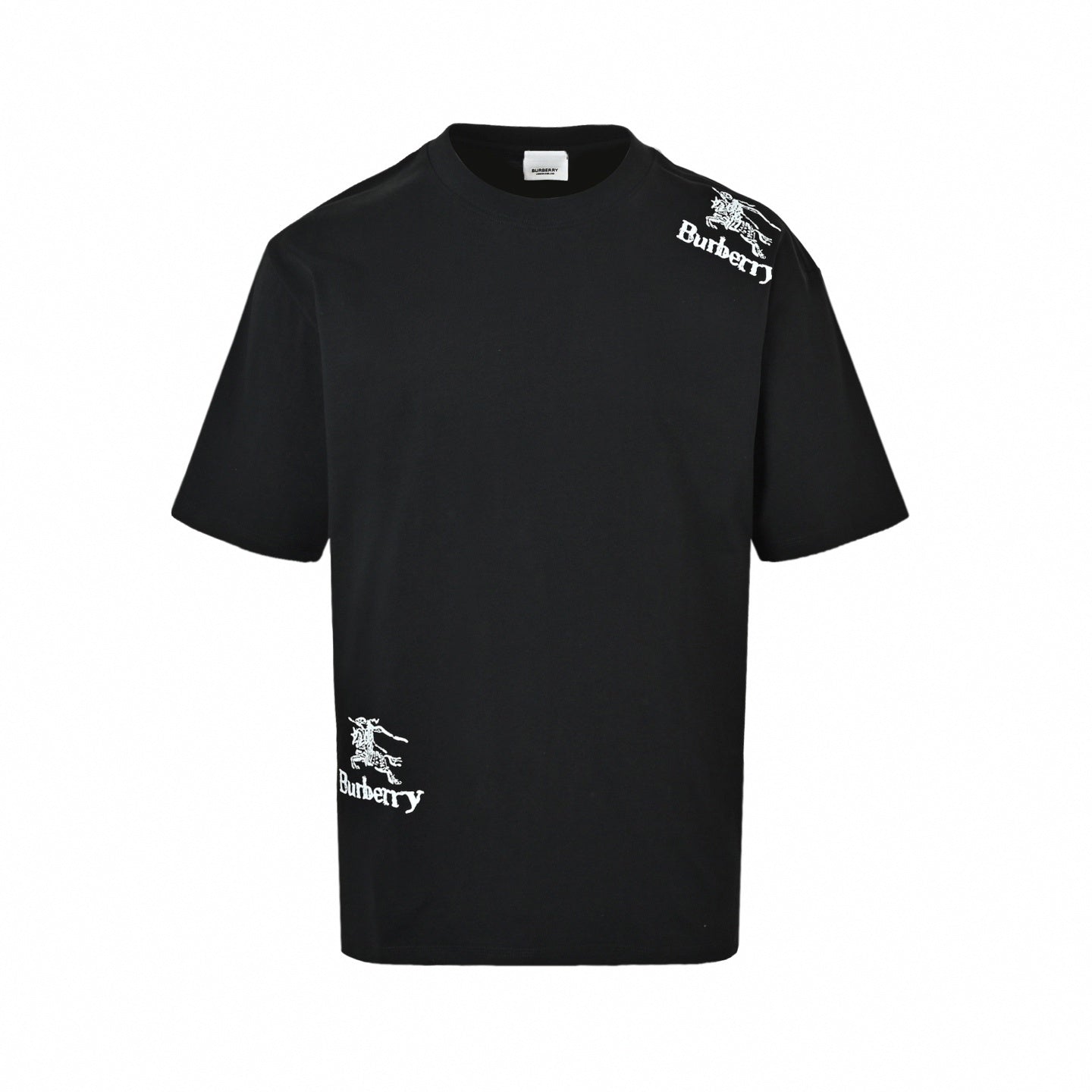 Asymmetrical Distressed Logo T-Shirt | Black