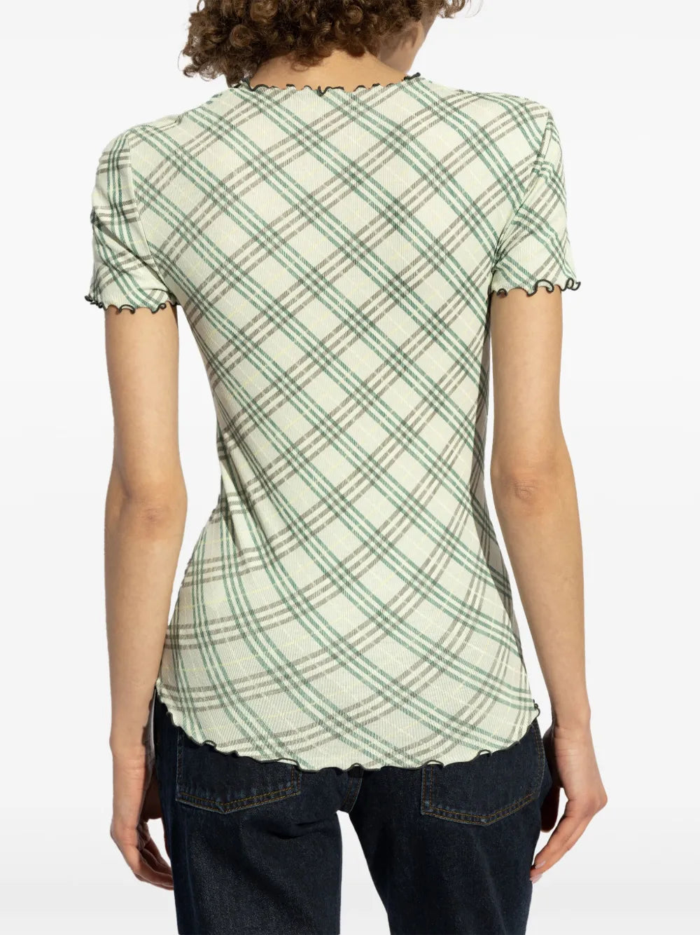 Checked Stretch Top