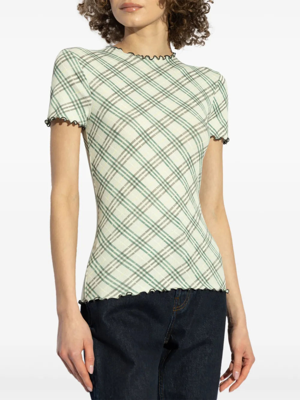 Checked Stretch Top