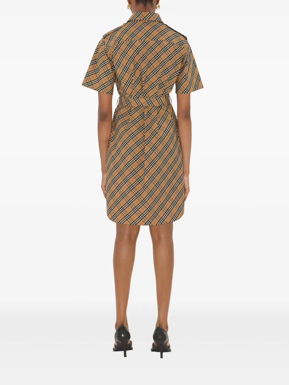 Checkered Shirt Dress