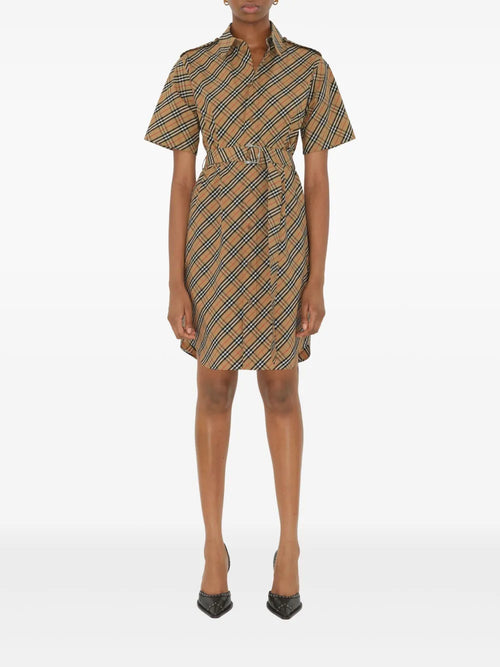 Checkered Shirt Dress