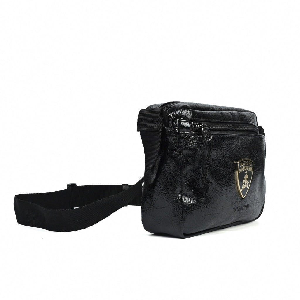 Lamborghini Shield Crinkled Crossbody | Black