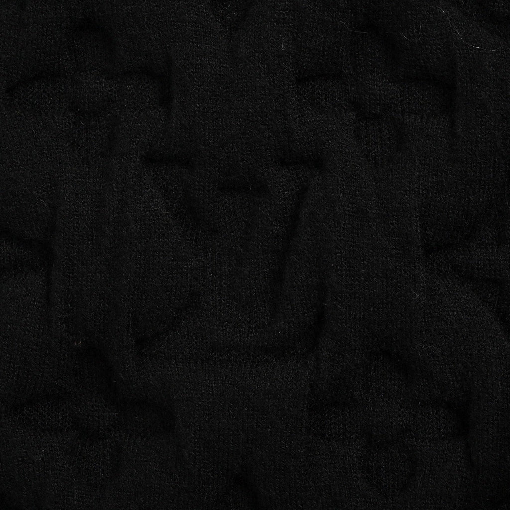 3D Monogram Relief Knit Bomber | Black