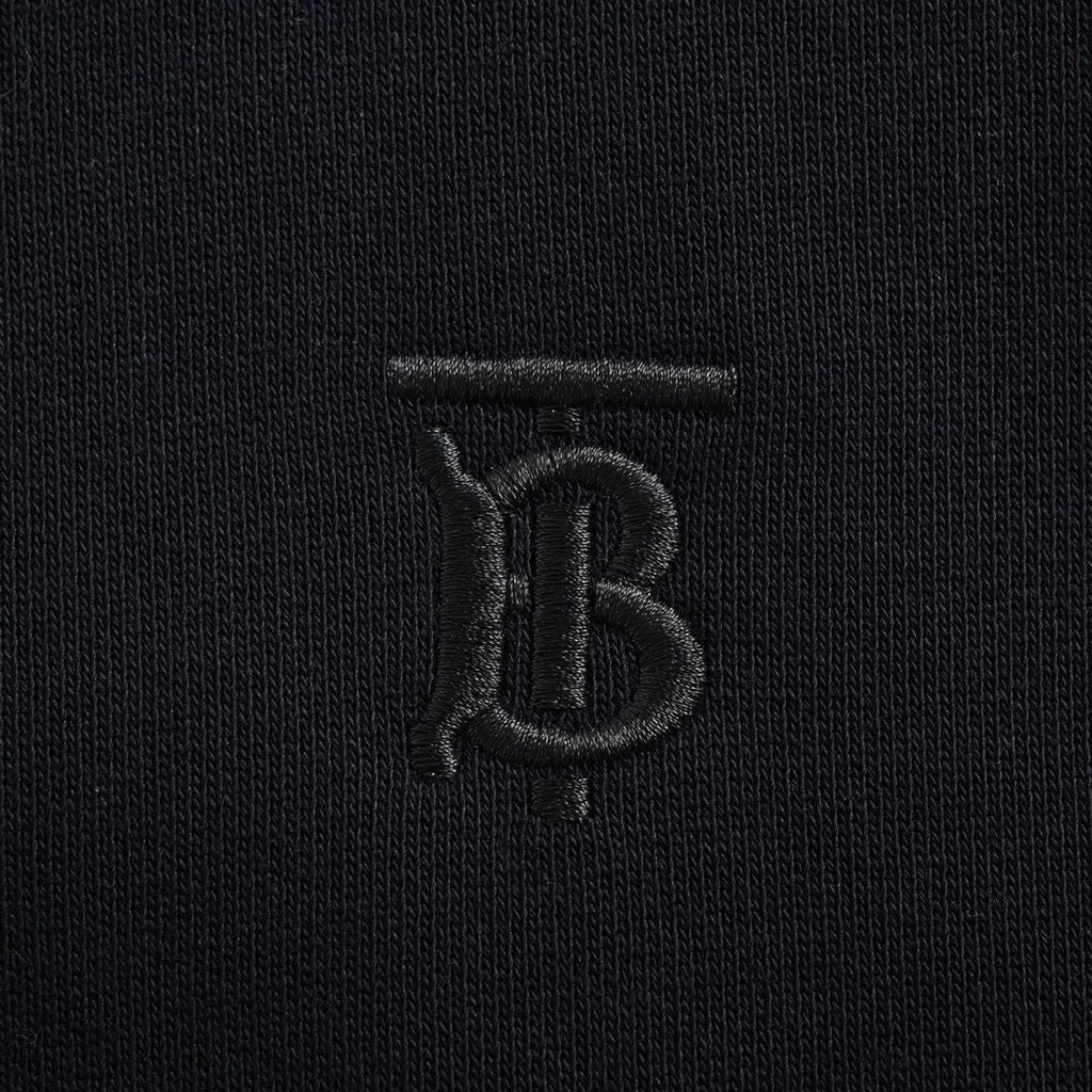 TB Monogram Zip-Up Checked Trim Hoodie | Navy