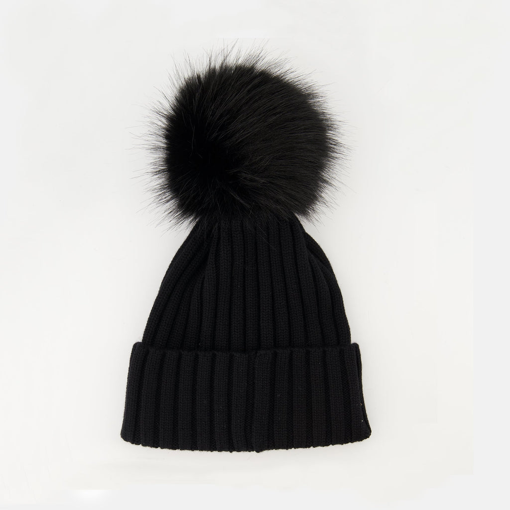 Wool Beanie with Pompom
