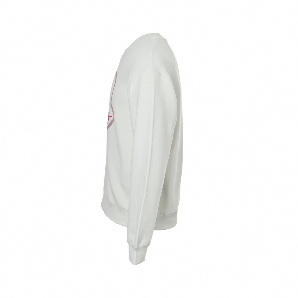 Sketch Logo Cotton Jersey Crewneck | White