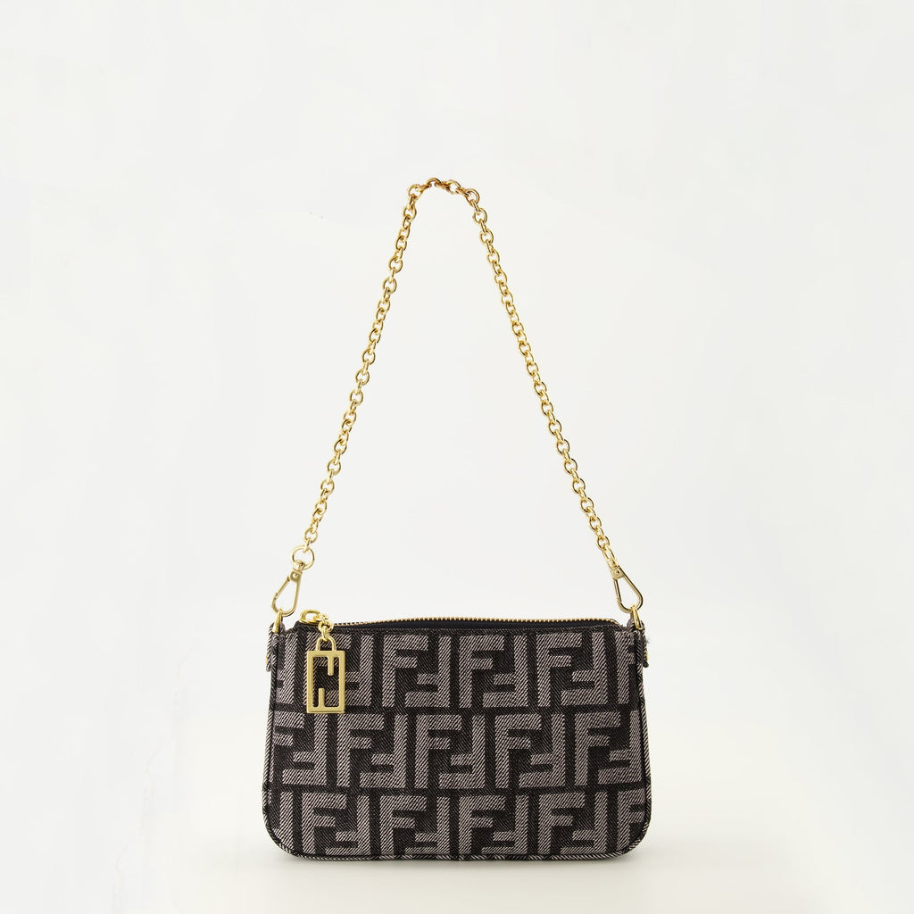 FF Denim Baguette Clutch