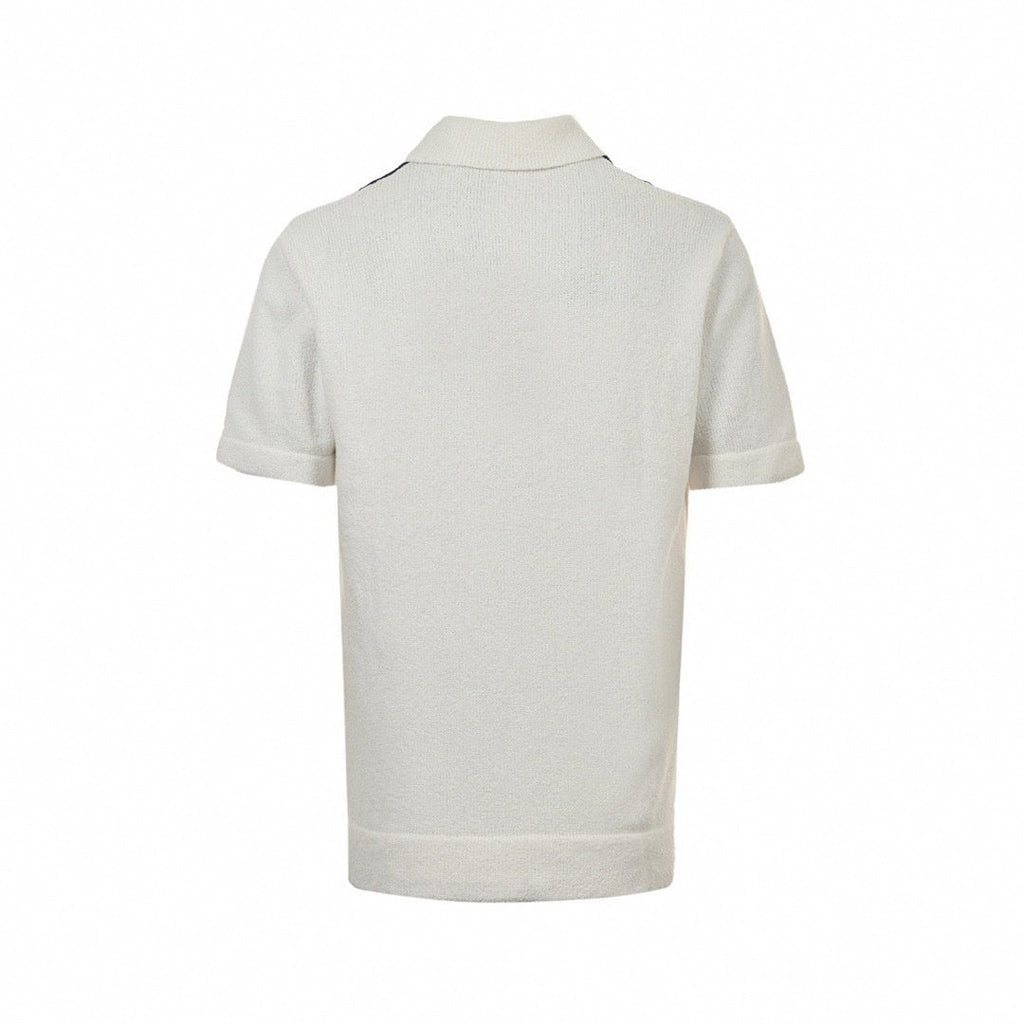 Terry Cloth Vertical Stripe Polo
