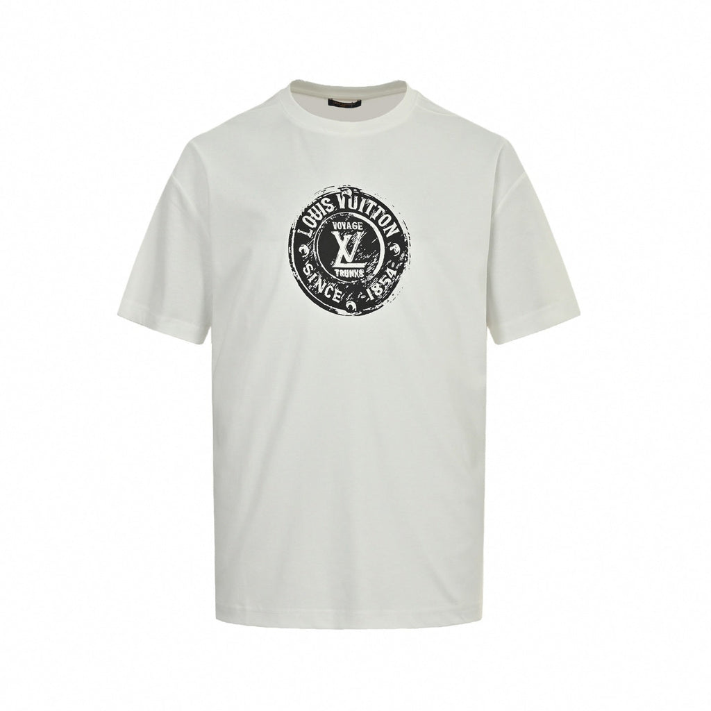 Voyage Stamp Cotton T-Shirt | White