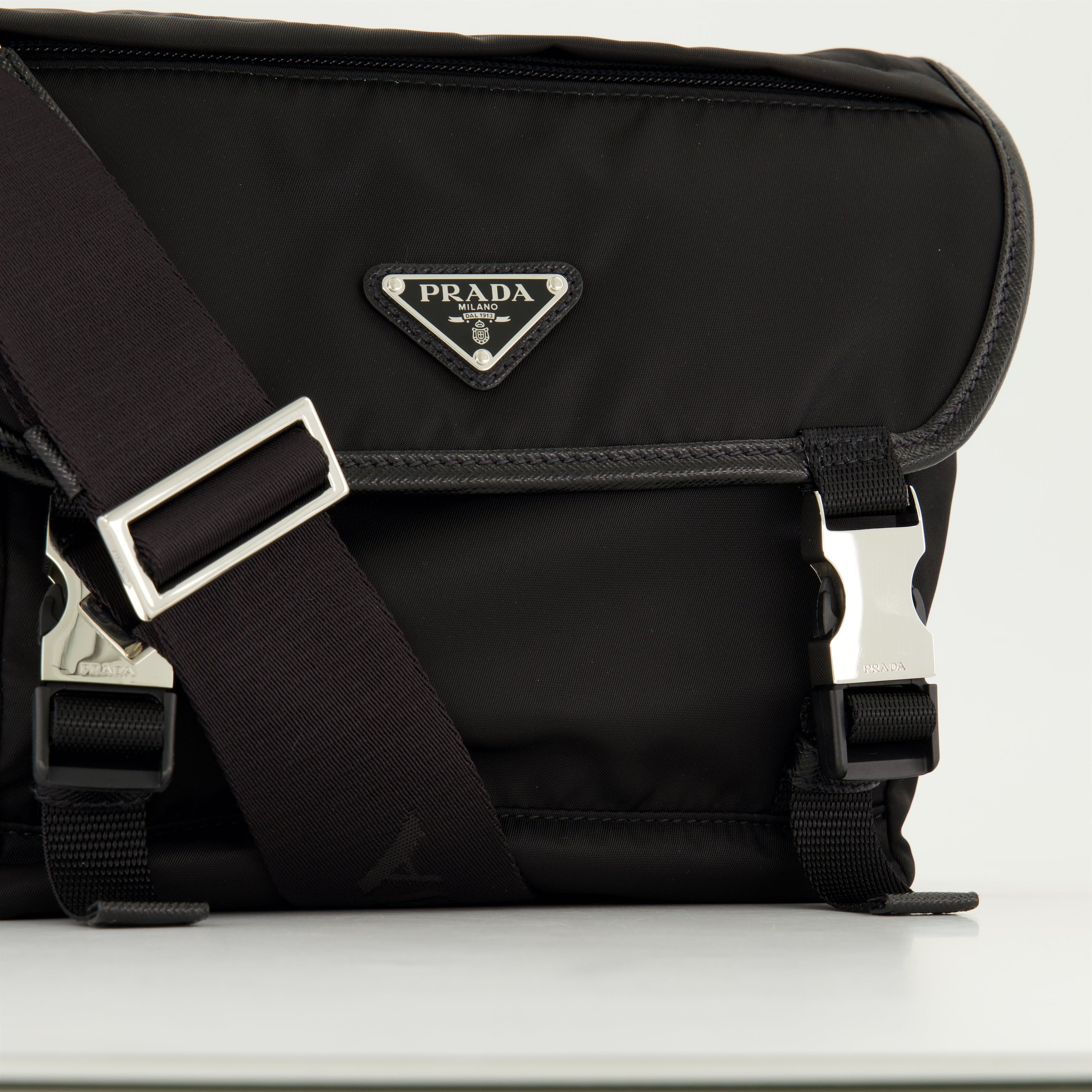 Re-Nylon and Saffiano Leather Bag