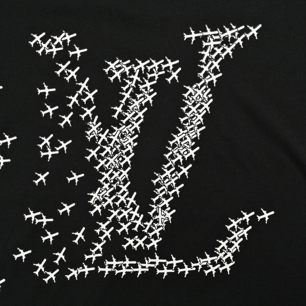 Airplane Motif LV Logo T-Shirt