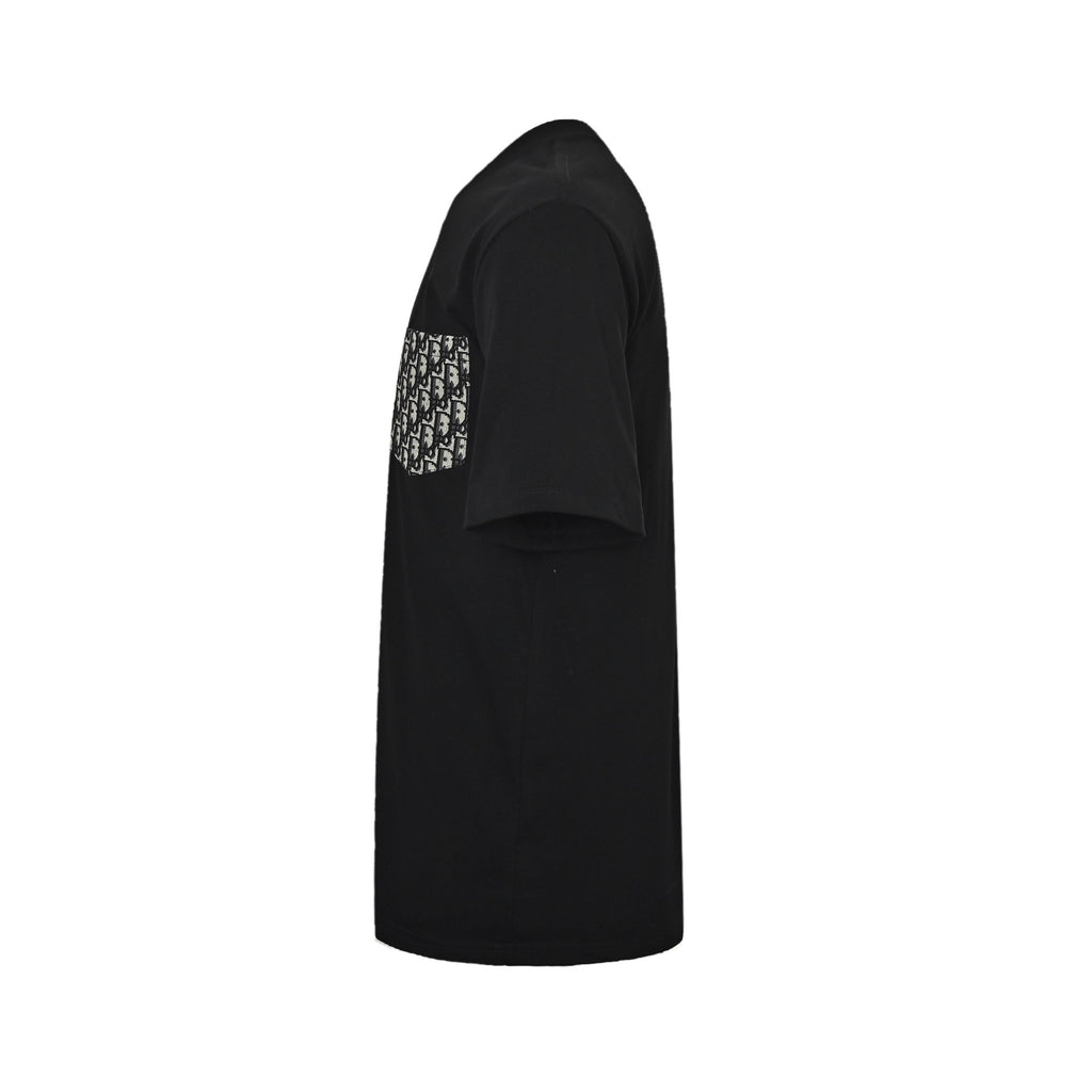 Oblique Jacquard Pocket T-Shirt | Black