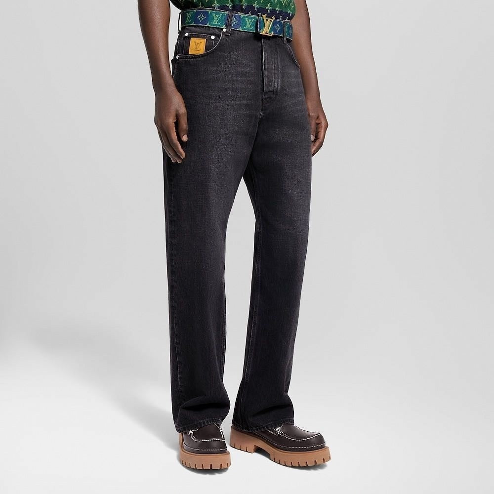 LV Signature Embroidered Jeans - Dark Wash